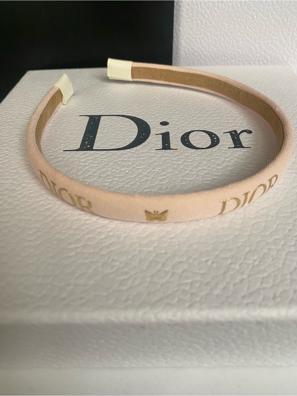 Dior Ribbon Pink and Gold Slim Headband